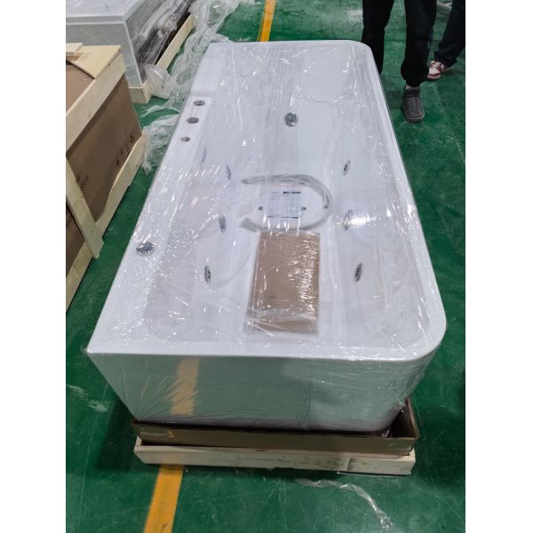 Pure PMMA Acrylic Freestanding Hydro Massage Bathtub with 7 Colors Changing LED Light