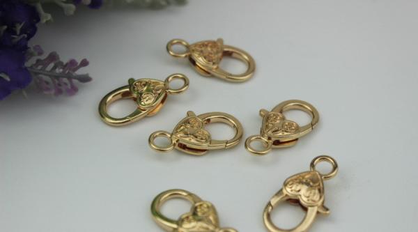 Gold zinc alloy bag hardware mini 5 mm lanyard snap hook suitable for metal chains