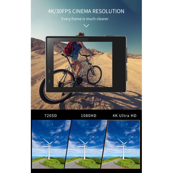 4k Ultra HD Touch Screen Action Camera Ip68 Waterproof EIS Swimming