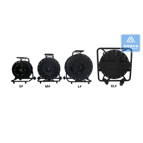 Metallic Cable Reel Spool Black Tactical Fiber Cable Reel Emergency Repair Outdoor