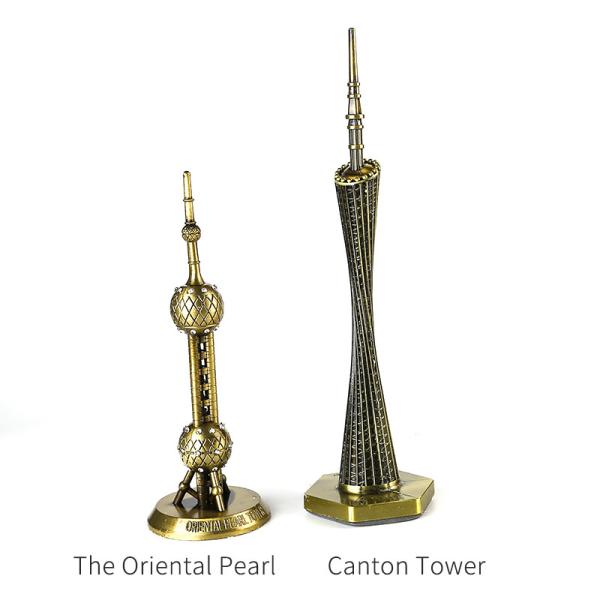 Canton Tower Empire State Building Metal Knick Knacks 3D Model Kit Ornaments