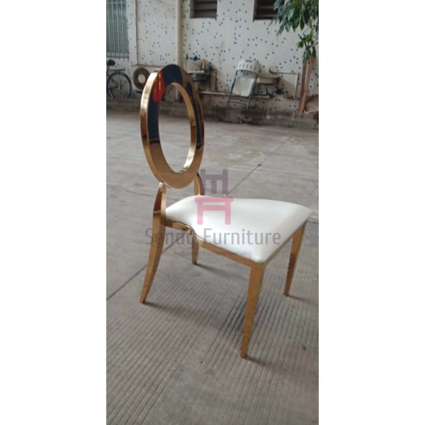 Round Backrest Stainless Steel Restaurant Chairs Lightweight For Wedding / Event