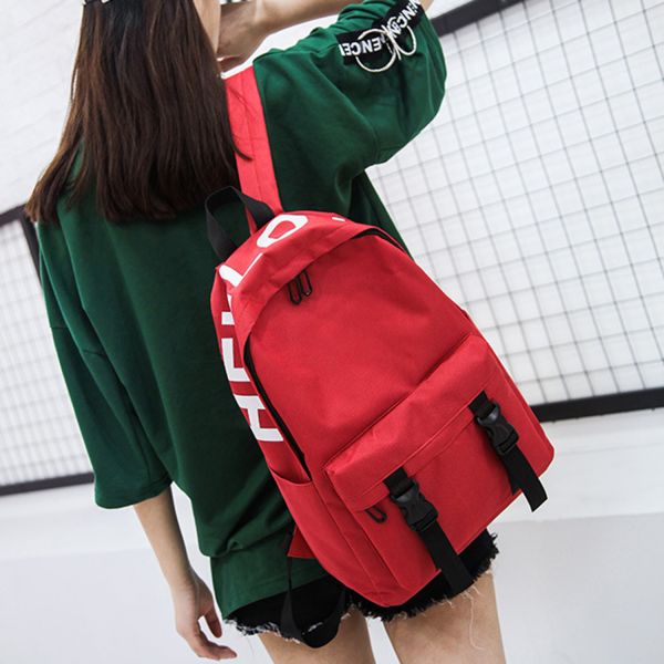 The 2018 new fashionable women's canvas double shoulder bag female Korean version joker trend backpack