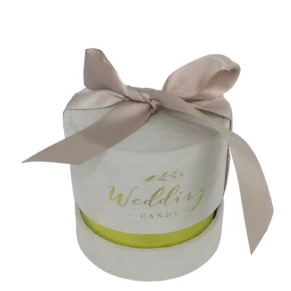 Настраиваемая D8 * H7.7CM Серая круглый подарочный ящик для свадебной вечеринки