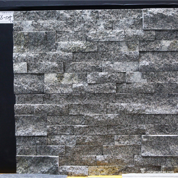 Natural stone , Granite Stacked Stone , Grey Granite Stone Wall Rockface Cladding