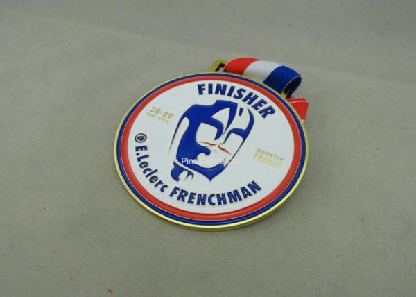 Souvenir Customized Silver Sport Medal With Soft Enamel , Die Casting  Awards Medal For Running