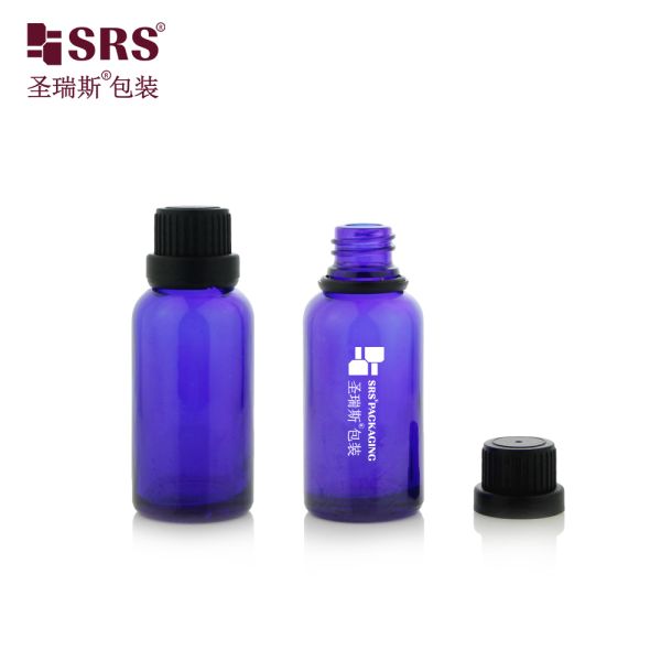 Transparent Amber Blue Green Color Glass Bottle For Essential Oil With Child Proof Lid