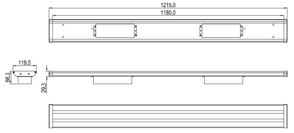 100W LED Linear Strip Light 15000LM Adjustable For Supermarket Basement