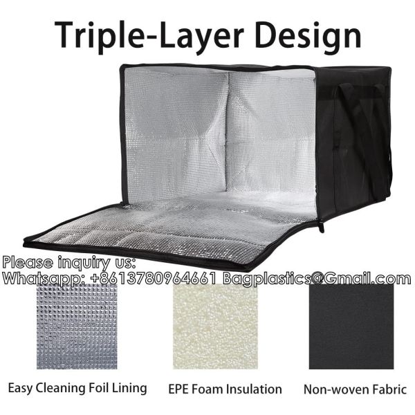 Insulated Pizza Bags For Delivery, Commercial Pizza Warmer Bag, Large Pizza Carrier For Hot And Cold Food, Pizza Delivery Bag, Food Delivery Bag, Insulated Grocery Bags