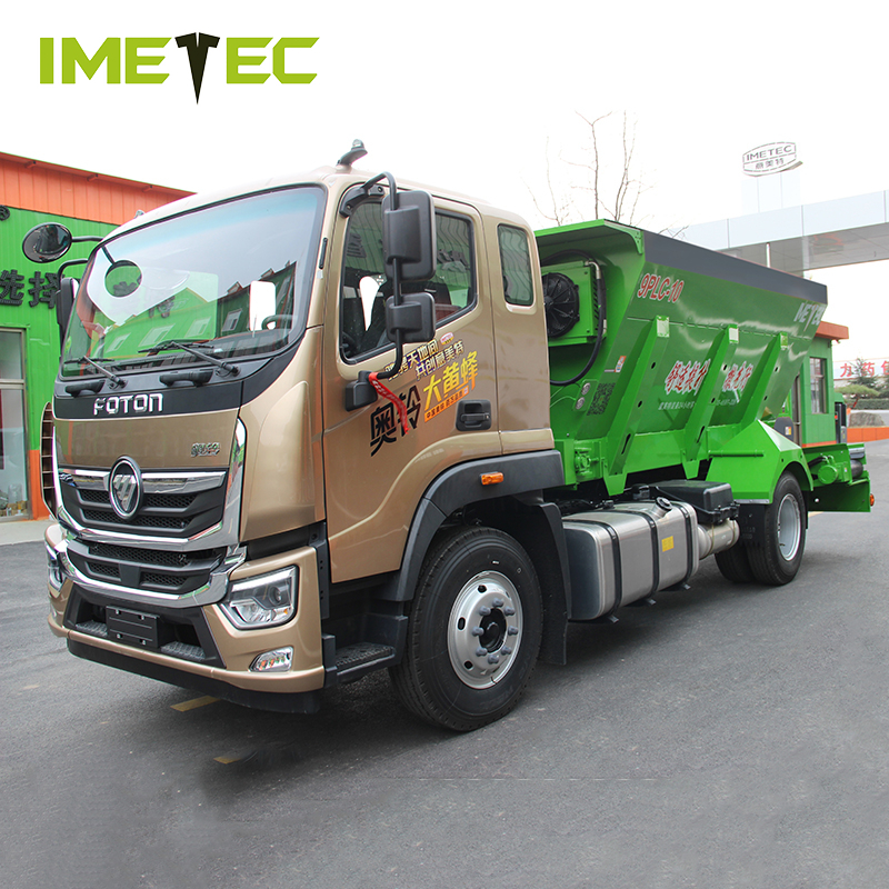 Cubicle Manure Bedding Spreader Sand Rice Husk Fermented Truck For Dairy Farm