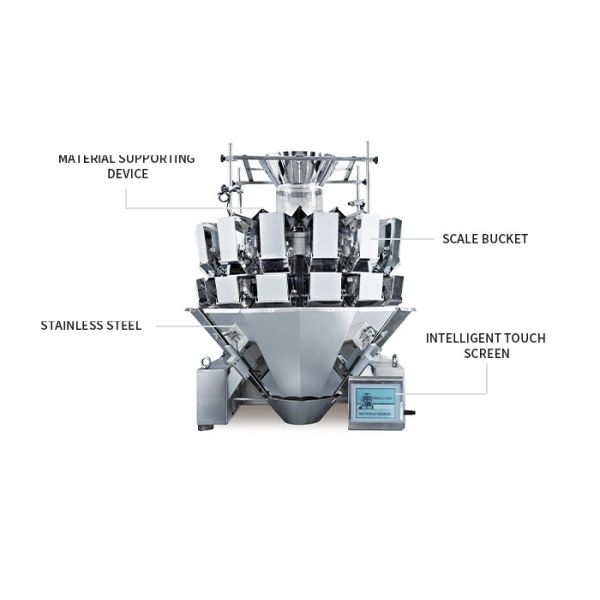 High Precise 14 Head Multihead Weigher Machine For Snack Granular Food
