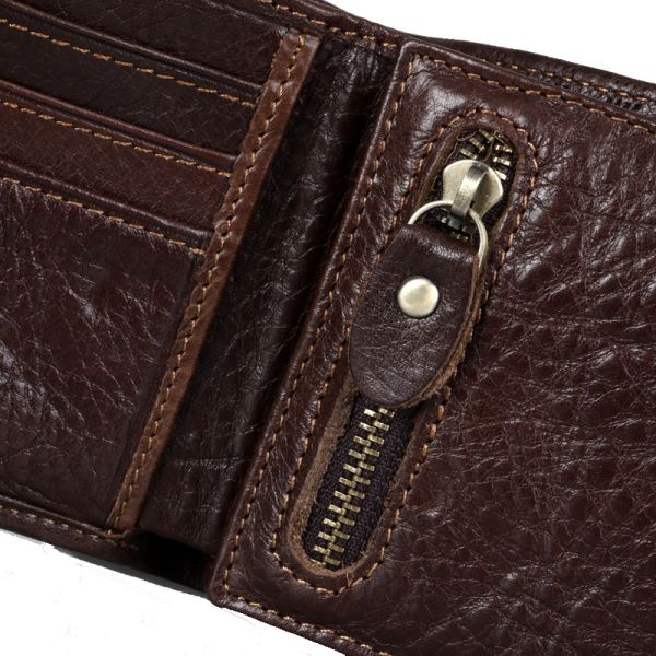 High-grade leather men's fashion casual short paragraph wallet wallet cowhide