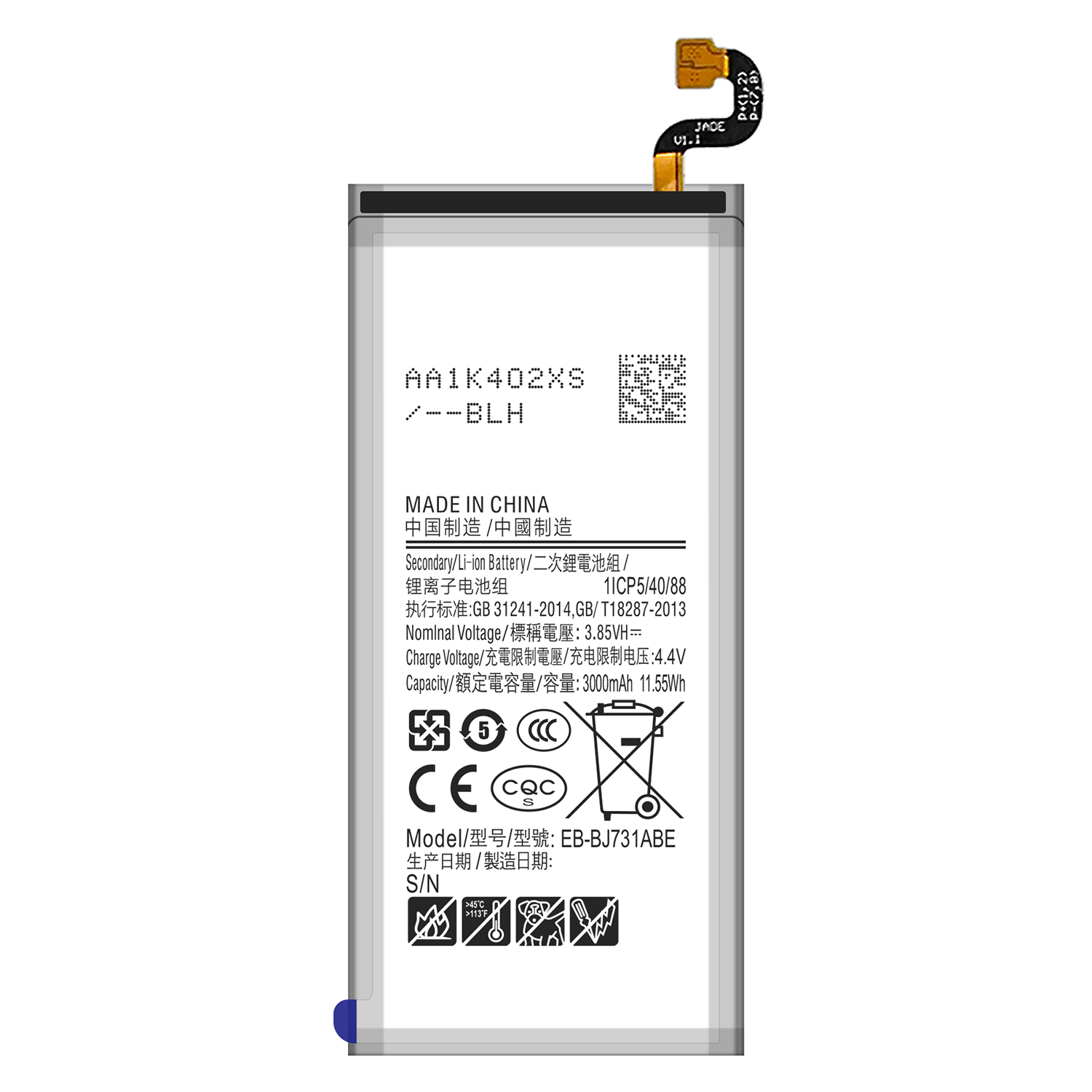 Литий-ионный 3000mAh 3,85V аккумулятор EB-BJ731ABE для Samsung GALAXY j7 оригинальный заменяющий аккумулятор телефона