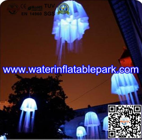 Customise Inflatable Jellyfish Decoration , Inflatable Stage Decoration with Lighting