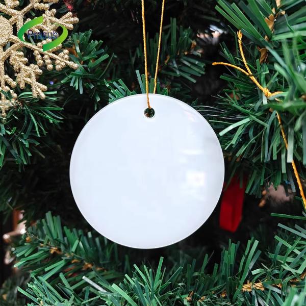 Blanks Clear Xmas Tree Hanging Ornament Decorations Glass Sublimation Christmas Ornaments