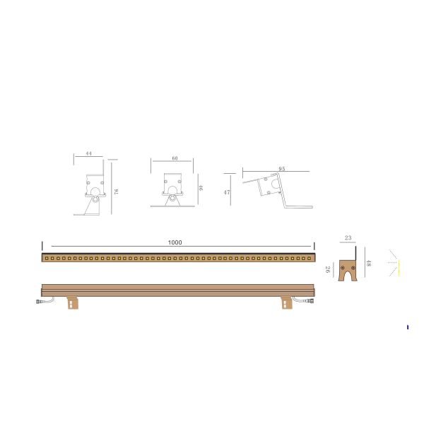 Impact Proof 12W 2200K LED Linear Wall Washer