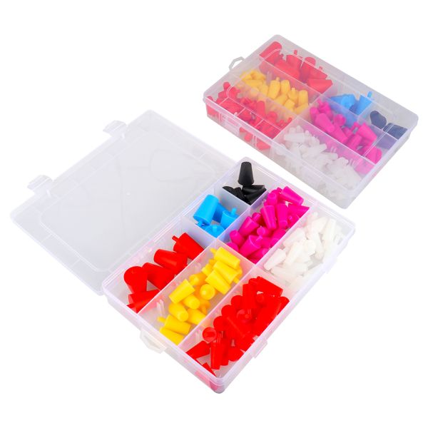 Industrial Moulding Processing Service Silicone Rubber Protective Plug with Carrying Handle Colorful Conical Plug Stopper
