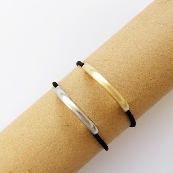 Black Stretchy Hair Ties Metal Ponytail Holder Girls Gifts Geometric 4.5x2.5cm