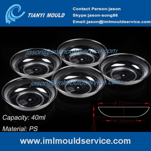 40ml ps clear disposable plastic dessert plate mould/disposable plastic party plates mould