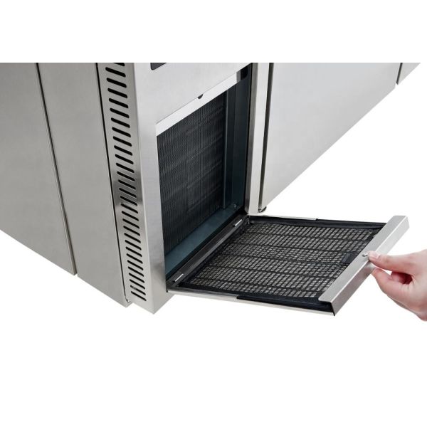 Réfrigérateur commercial à température unique 201/304 en acier inoxydable LED, réfrigérateur d'air léger, tiroir, banc de travail, comptoir