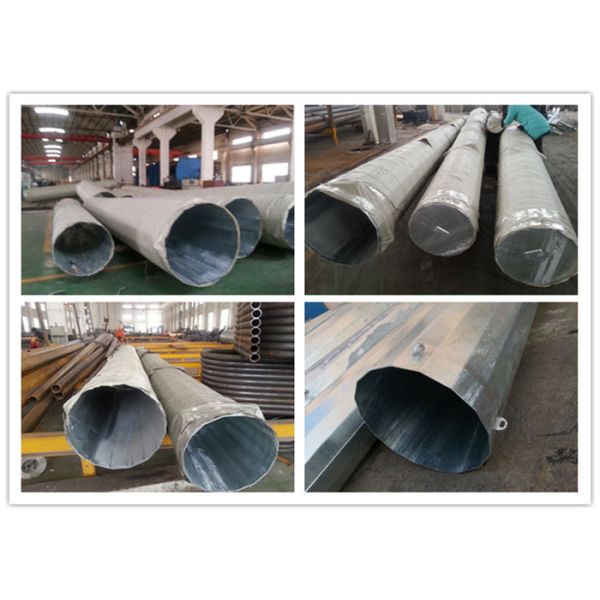 Electricity Bitumen Galvanized Steel Power Pole With Bitumen Surface Treatment