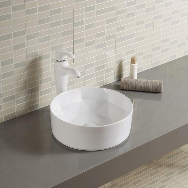 Smooth Counter Top Bathroom Sink Low Water Splashing Red Wash Basin