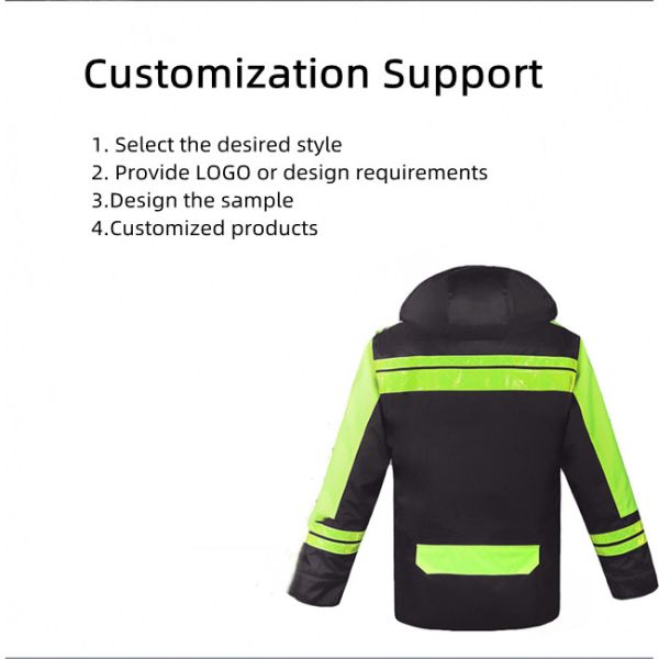 Oxford Waterproof Fluorescent Work Coats Windproof Zipper Design