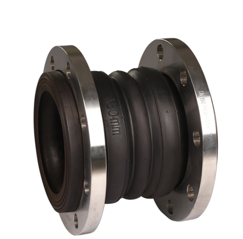 Double Sphere Flexible Joint with SS304 Flange and Max 1000℃ Temperature Rating for Absorbing Lateral, Axial, and Angular Displacement