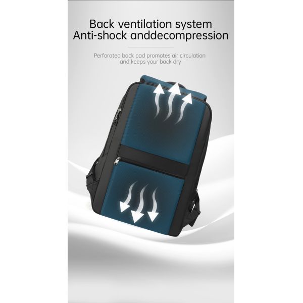 Double Layers Zipper Travel Laptop Backpack Office Computer Bag 35 Litre