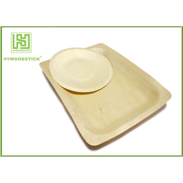 Durable Disposable Platter Plates , Strong Wooden Dessert Plates For Kids Adult