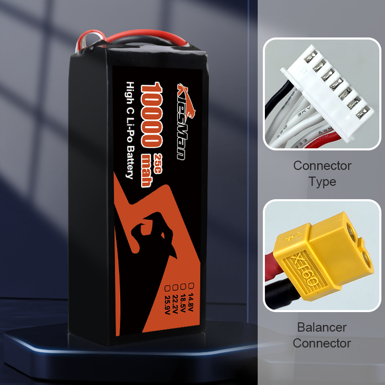 FPV Drone  Batteris  8S1P 29.6V 10000mAh 25C FPV UAV Drone Lipo Battery for 13-15inch Quadcopter