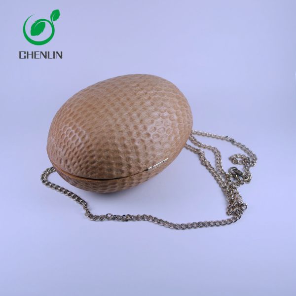 Customized Ancient Wooden Round Sling Bag Waterproof Circle Shoulder Bag