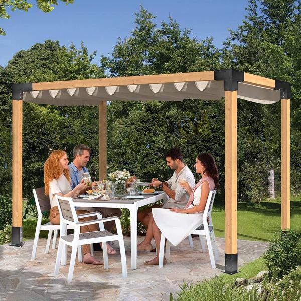 High Strength Steel Powder-Coated Pergola DIY Elevated Wood Stand Kit for 4x4 Lumber