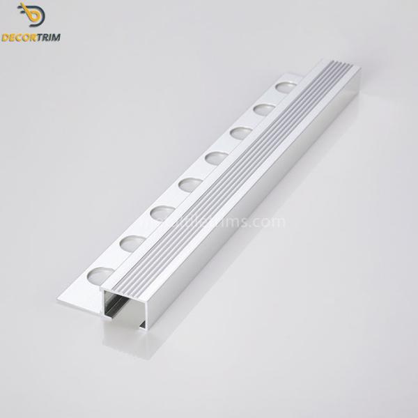 Slip Resistant Tile Edge Trim For Stairs Box Edge Shiny Silver Color
