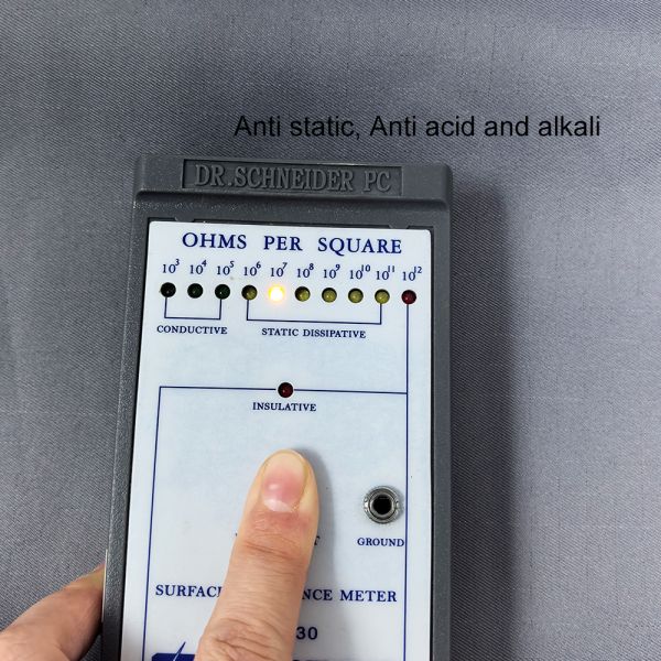 Grey Antistatic Anti Static Acid And Alkali Fabric For Cleanroom Clothing