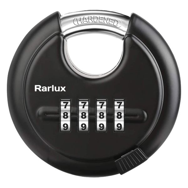 Rarlux Heavy Duty Combination Padlock Zinc Alloy 70mm with 4-Digit Password Waterproof Hardened Shackle