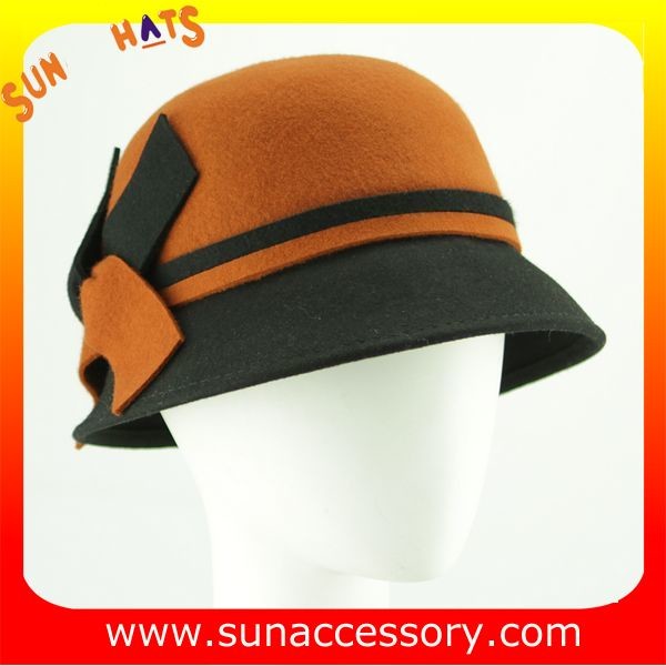 2044 ladies fashion hats wholesale ,100% Australia wool felt cloche hats
