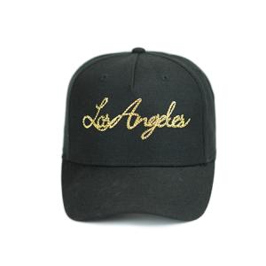 Customize Black 6 - Panel Flat Embroidery Logo Sports Baseball Caps