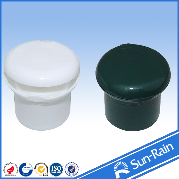 Non spill shampoo flip top cap for cosmetic packaging with multicolor