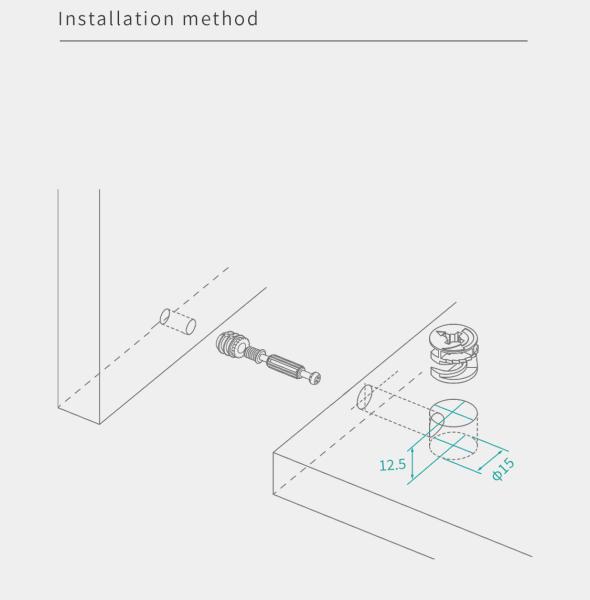 Diâmetro 15 mm Conector de camas de móveis de aço carbono Minifix Cam Lock para móveis de embalagem plana