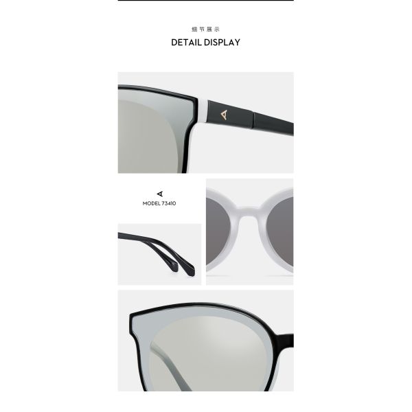 Popular Woman's Plastic Polarized Sunglasses Black Grey Polarized Lens Plastic Frames