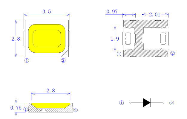 Высокий обломок приведенное Smd 2835 CRI RA90 SMD растет спектр 5000K обломока полный для света заполнения камеры