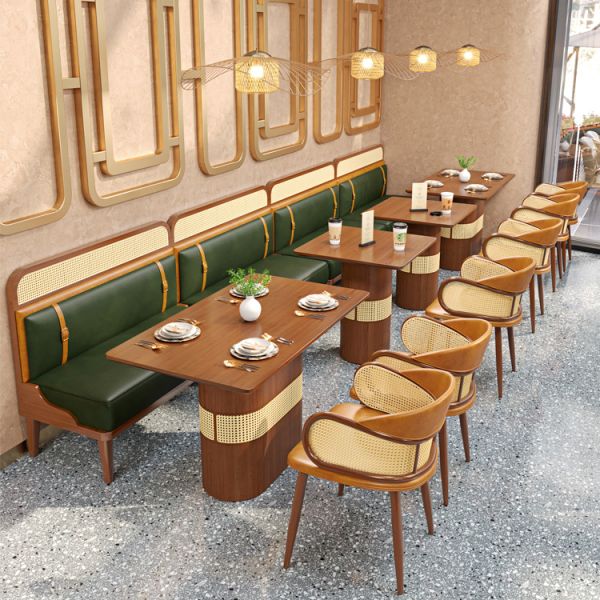 C-Shape Beautiful Ideas Customized Retro Restaurant Furniture Coffee Shop Bar Booth Leisure Sofa Restaurant Booth