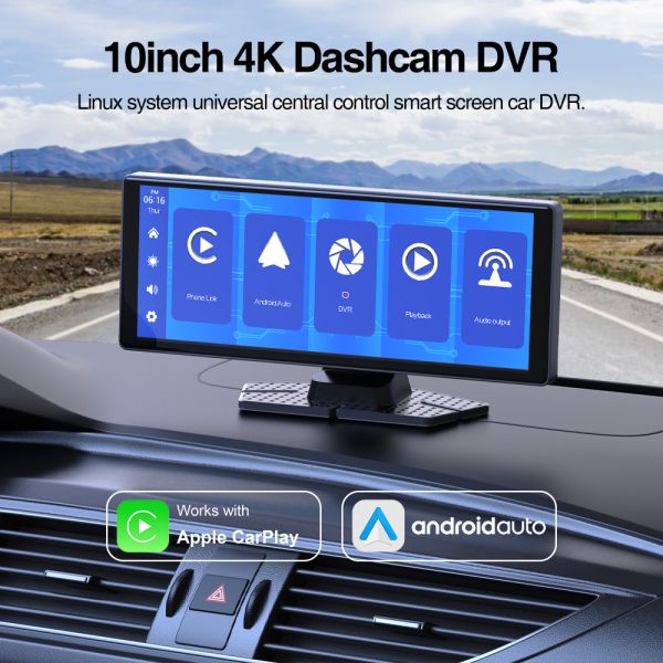 GRANDnavi 10,26 дюймовый универсальный портативный навигационный прибор Linux System DVR Android Auto CarPlay