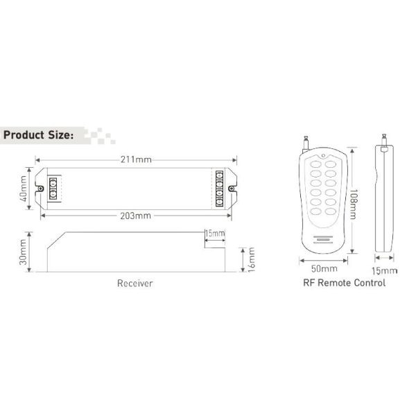 8 Press Buttons 32 Modes PWM RGB LED Controller With RF Remote Controller
