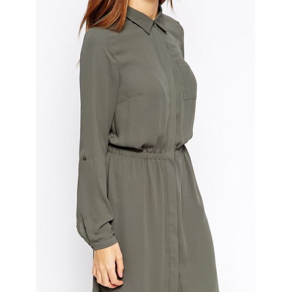 Long Sleeved Warehouse Shirt Dress