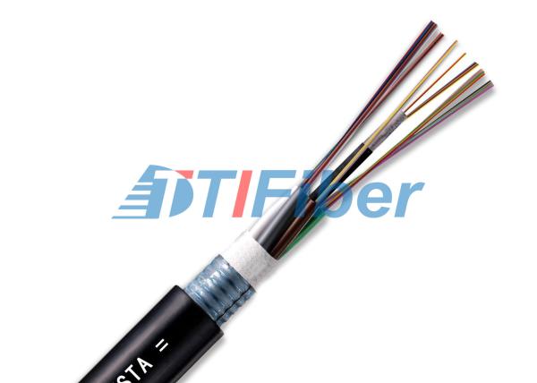 Outdoor Underground 2 Core Black Direct Buried Bending Resistance Fiber Optic Wire