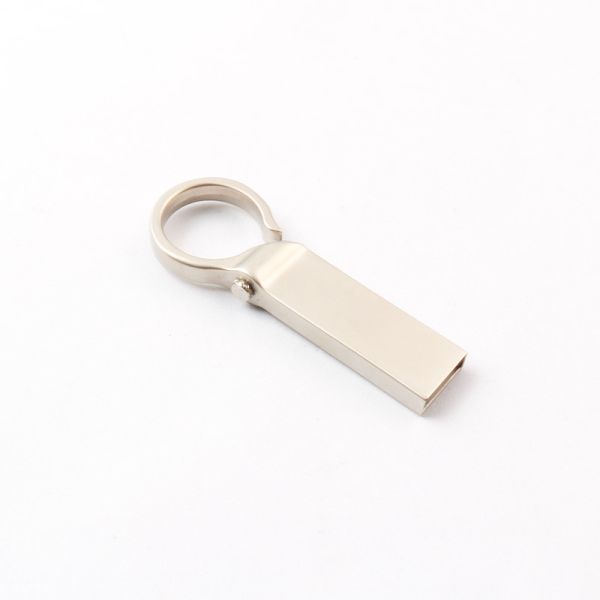 Custom Logo Silver Matt Metal USB Flash Drive 2.0 64GB 128GB 20MB/S с ключевым кольцом