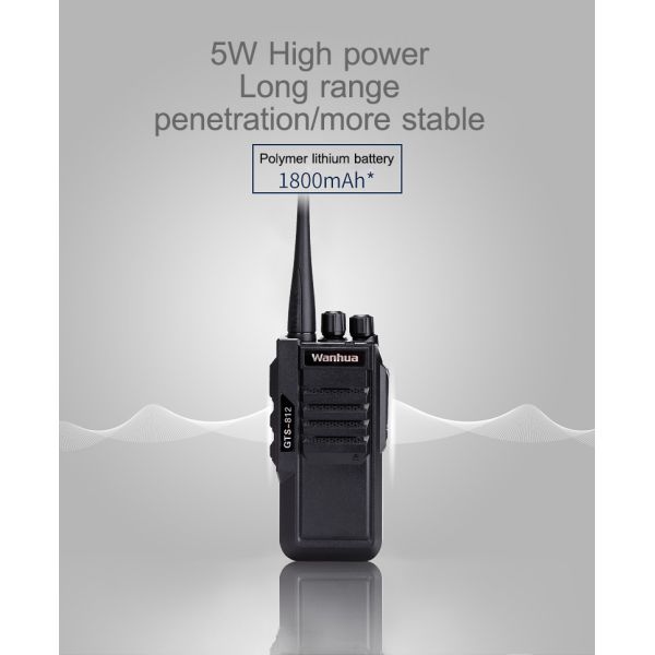 GTS812 Walkie-Talkie Long Distance Communication Lightweight Design 2-15km Range 210g