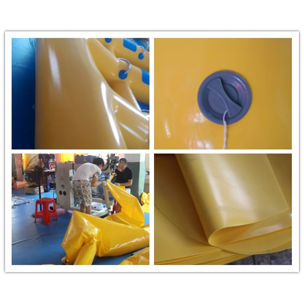 Yellow Inflatable Flying Fish Boat For Amusement Park Water Game Tube